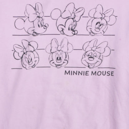Disney Women Pink Minnie Mouse Pullover Sweatshirt Size M
