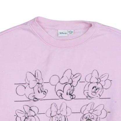 Disney Women Pink Minnie Mouse Pullover Sweatshirt Size M