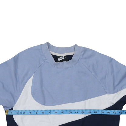 Nike Men's Blue Colour Block Crew Neck Sweatshirt XS