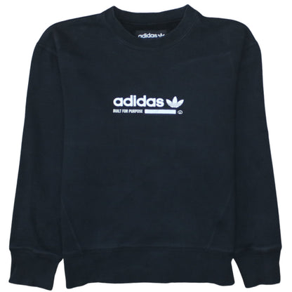 Adidas Women Black XS Pullover Sweatshirt with Logo Print