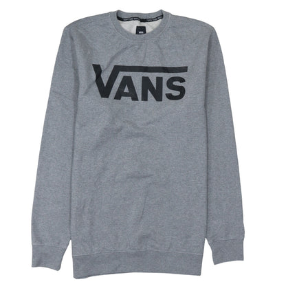 Vans Men's Grey Logo Crew Neck Pullover Sweatshirt Size L