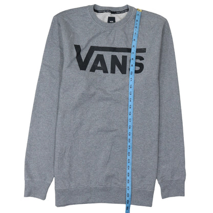 Vans Men's Grey Logo Crew Neck Pullover Sweatshirt Size L