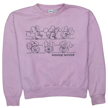 Disney Women Pink Minnie Mouse Graphic Crew Neck Sweatshirt XS