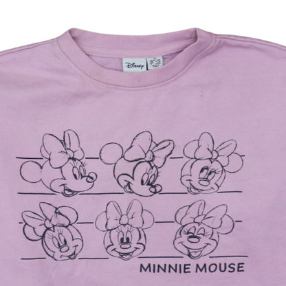 Disney Women Pink Minnie Mouse Graphic Crew Neck Sweatshirt XS