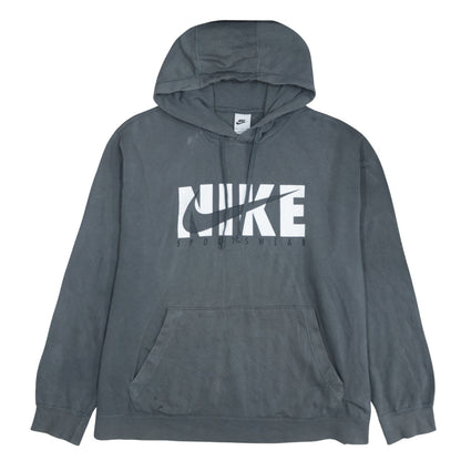 Nike Men Grey 2XL Pullover Hoodie Sportswear Fleece Graphic Print