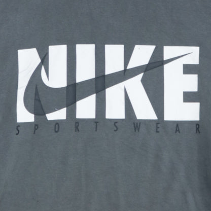Nike Men Grey 2XL Pullover Hoodie Sportswear Fleece Graphic Print