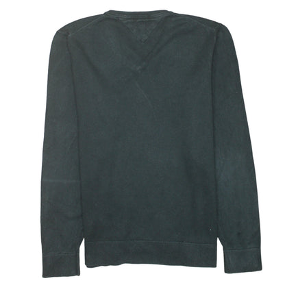 Tommy Hilfiger Men Black V-Neck Cotton Pullover Jumper M