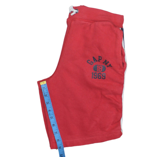 GAP Kids Boys Red XL (12-13 Years) Sweat Shorts with Stripes and Drawstring