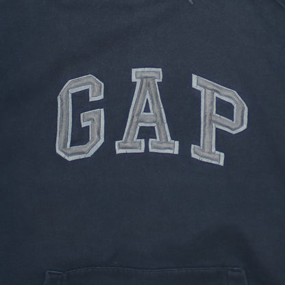 GAP Mens Blue Pullover Hoodie Small Logo Fleece Sweatshirt