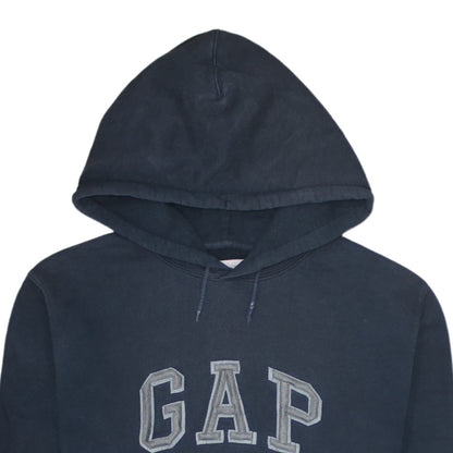 GAP Mens Blue Pullover Hoodie Small Logo Fleece Sweatshirt