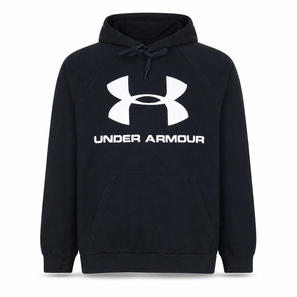 Under Armour Men Black Pullover Hoodie L Sports Fleece Graphic