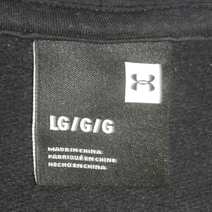 Under Armour Men Black Pullover Hoodie L Sports Fleece Graphic