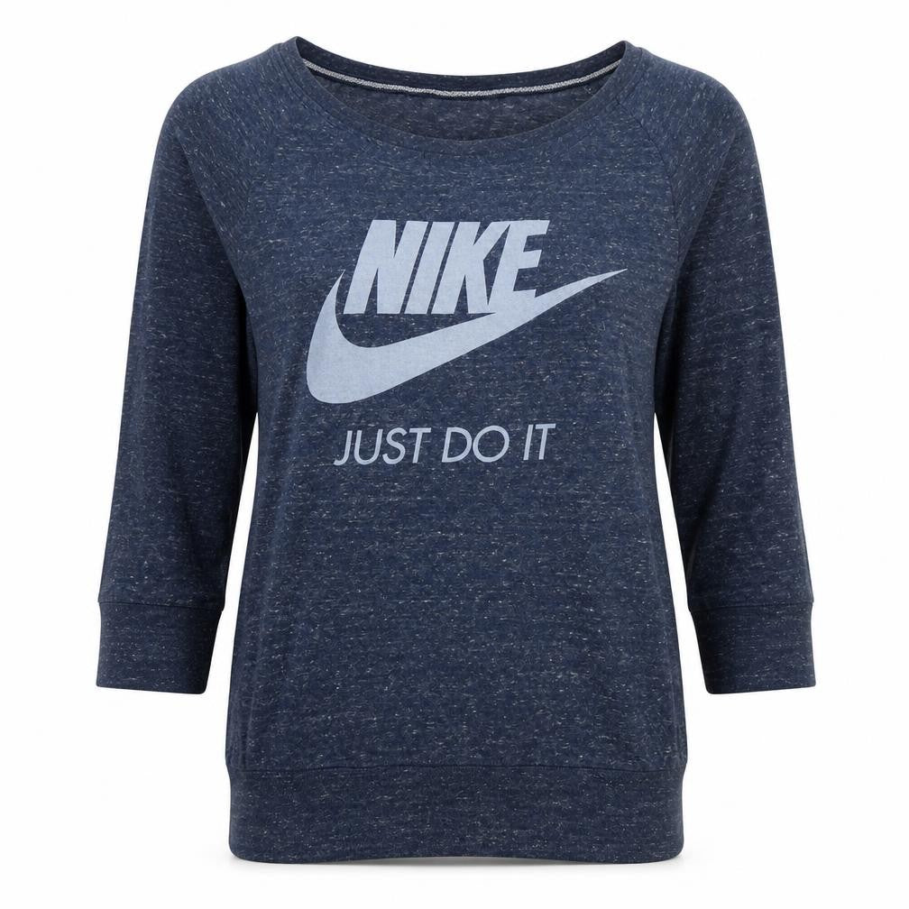 Nike Women Blue Scoop Neck 3/4 Sleeve Just Do It T-Shirt Size S