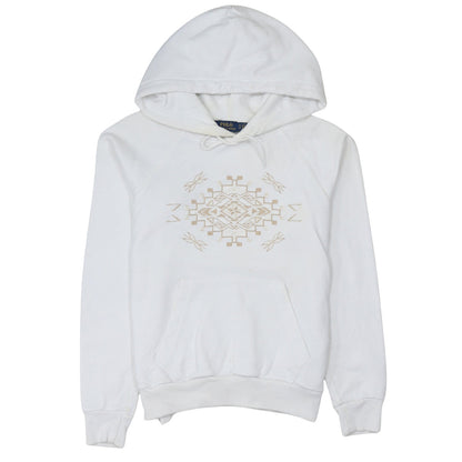 Polo Ralph Lauren Women's White Embroidered Hoodie Size M Cotton