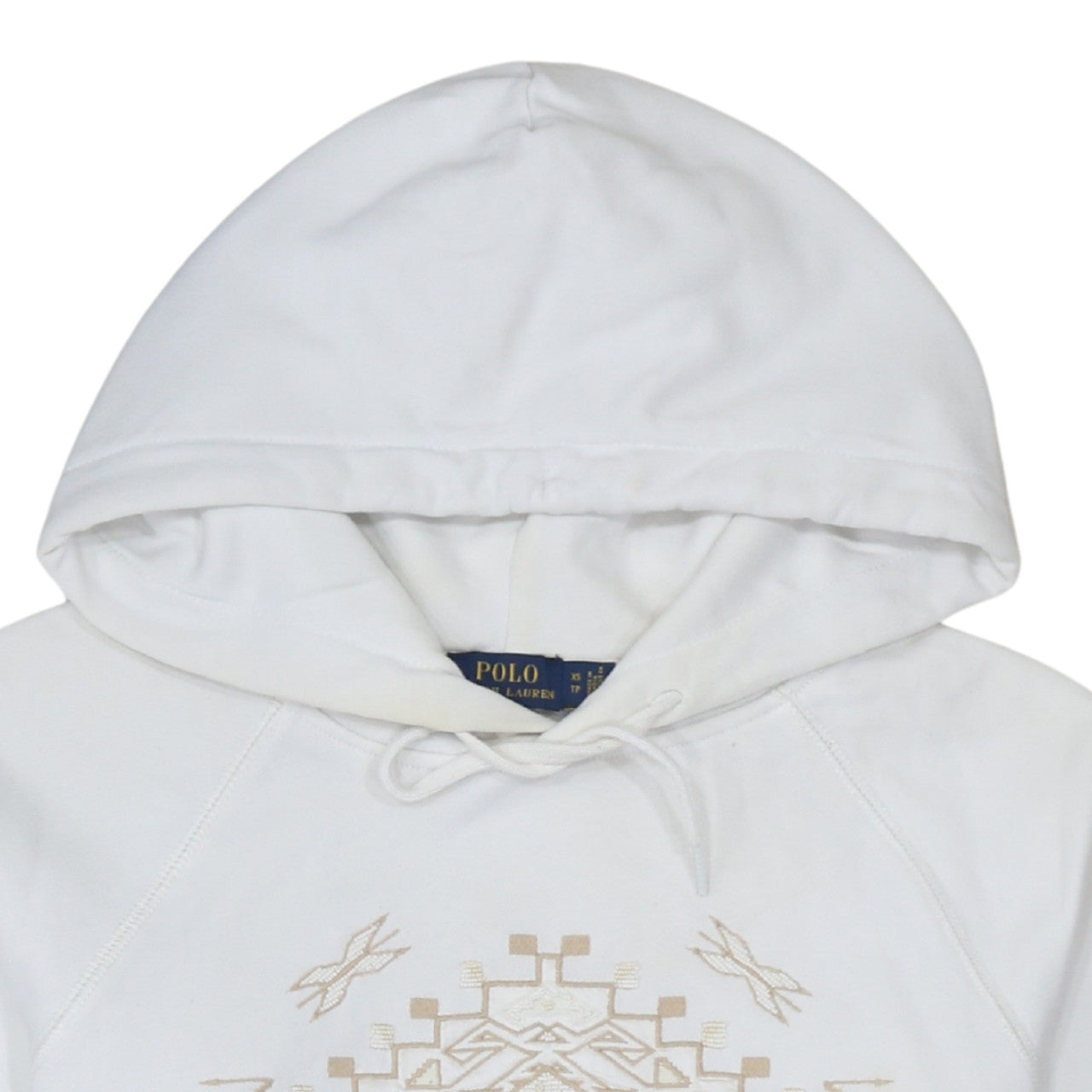 Polo Ralph Lauren Women's White Embroidered Hoodie Size M Cotton
