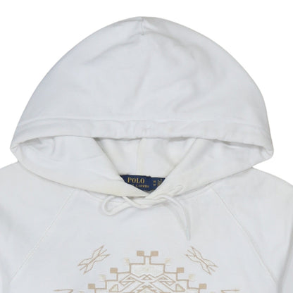 Polo Ralph Lauren Women's White Embroidered Hoodie Size M Cotton
