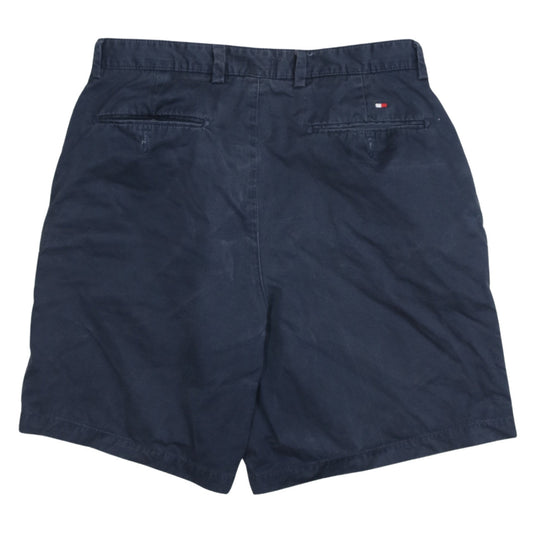 Tommy Hilfiger Men’s Blue Chino Shorts Size L Pleated Cotton