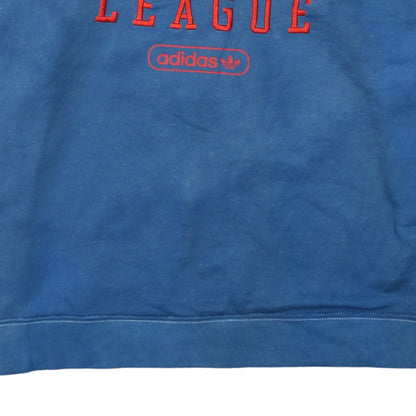 Adidas Womens Blue Athletic League Embroidered Pullover Sweatshirt UK 14