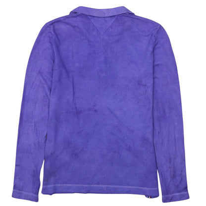 Tommy Hilfiger Men's Purple Long Sleeve Cotton Polo Shirt M