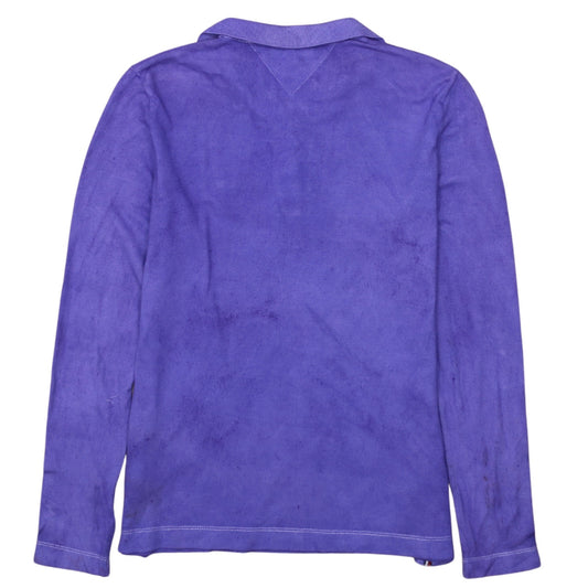 Tommy Hilfiger Men's Purple Long Sleeve Cotton Polo Shirt M