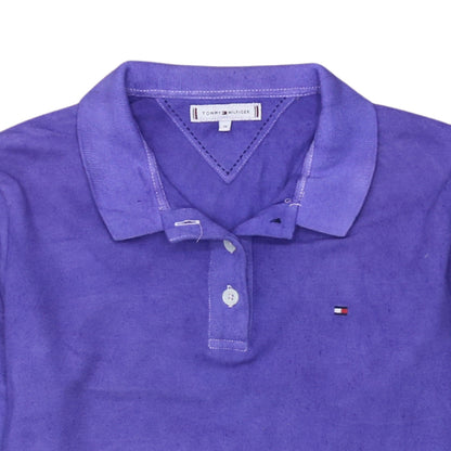 Tommy Hilfiger Men's Purple Long Sleeve Cotton Polo Shirt M