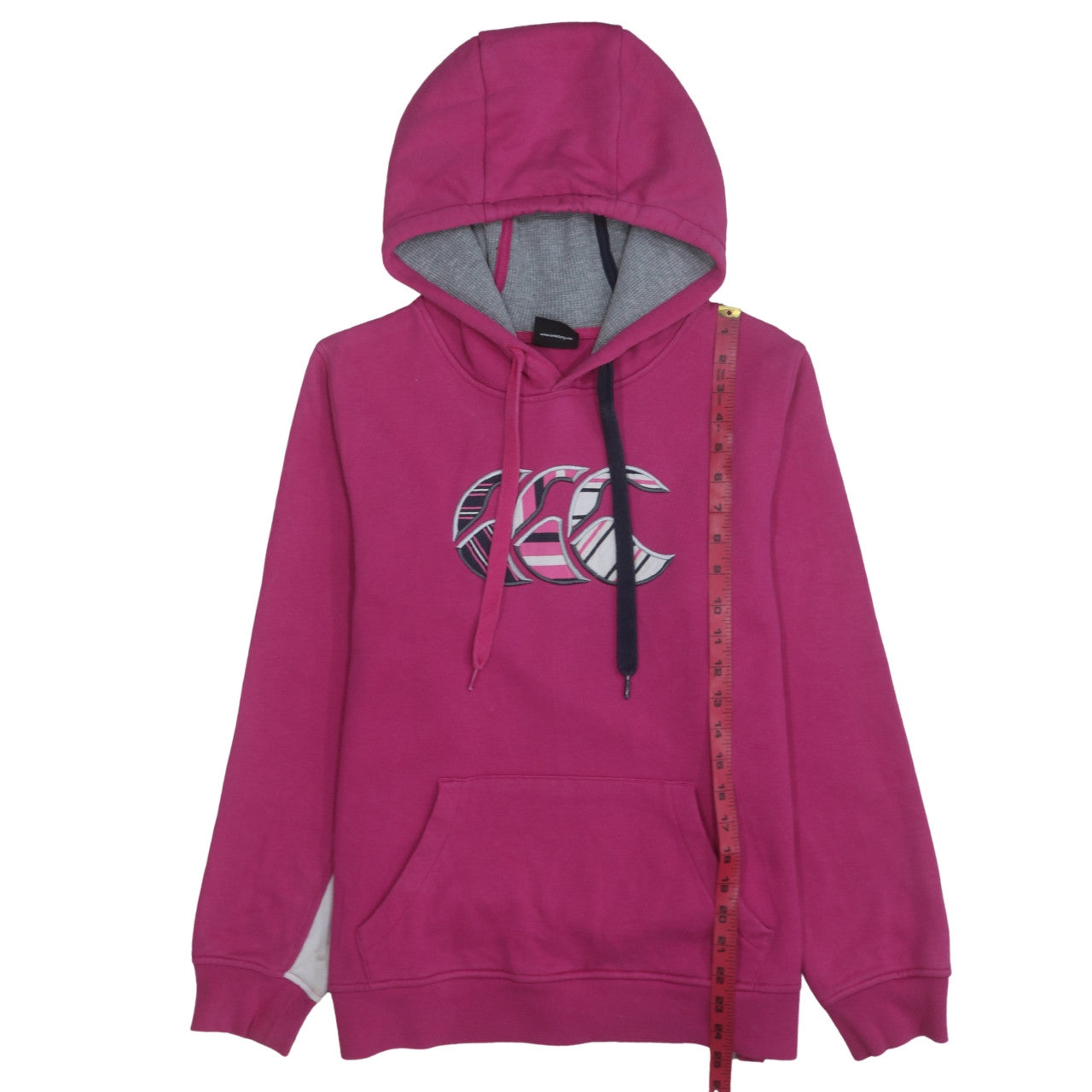 Canterbury Womens Pink Hoodie Size 14 Pullover Logo Hooded Sweatshirt