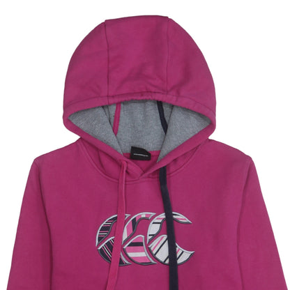Canterbury Womens Pink Hoodie Size 14 Pullover Logo Hooded Sweatshirt