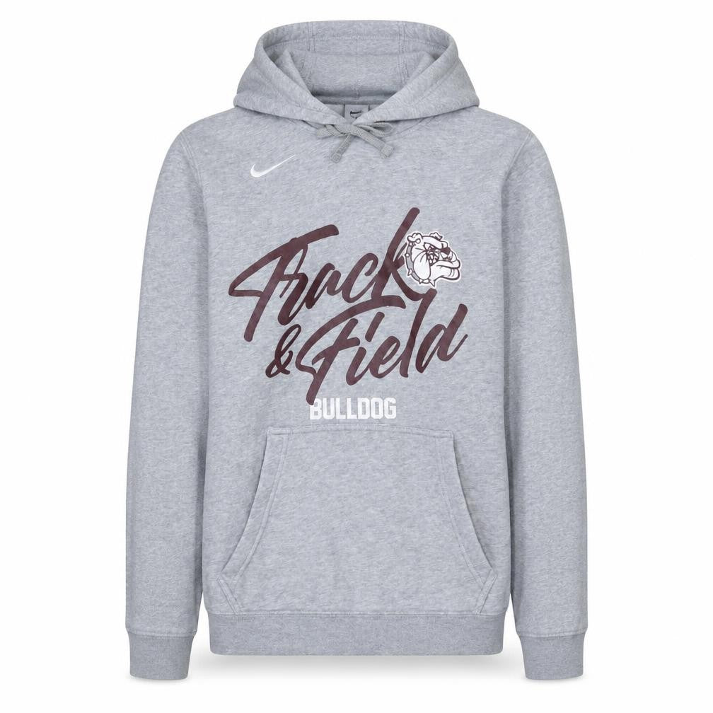 Nike Men's Grey Track & Field Bulldog Pullover Hoodie Small