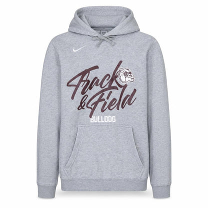Nike Men's Grey Track & Field Bulldog Pullover Hoodie Small