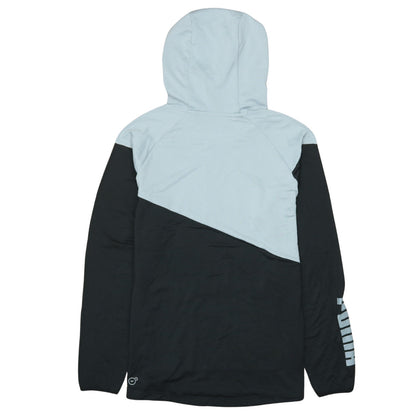 Puma Men's Black & Grey Colourblock Hooded Long Sleeve T-Shirt S