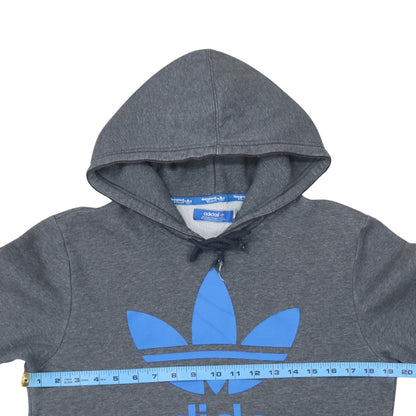 Adidas Men's Grey Pullover Hoodie Small Logo Fleece Sweatshirt