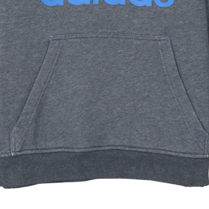Adidas Men's Grey Pullover Hoodie Small Logo Fleece Sweatshirt
