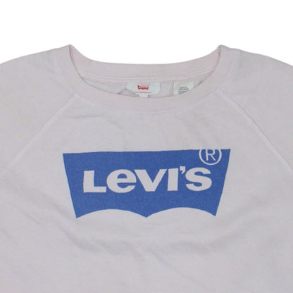 Levi's Womens Pink Sweatshirt Medium Crew Neck Logo Pullover