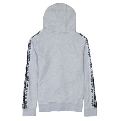 Adidas Women’s Grey Full Zip Hoodie Size 8 Classic Logo Hooded Sweatshirt