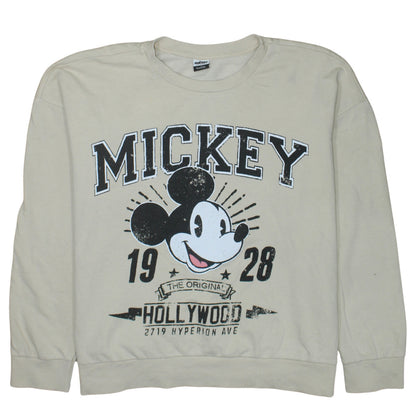 Disney Mickey & Friends at George Beige Women's XL Pullover Sweatshirt