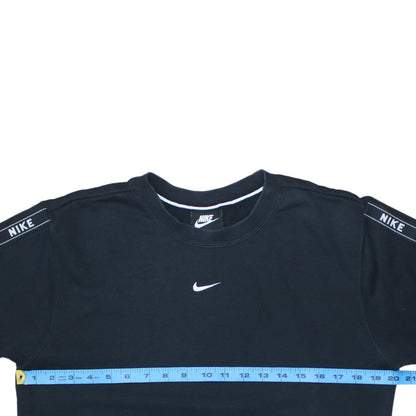 Nike Men's Black Small Logo Pullover Sweatshirt Crew Neck Long Sleeve