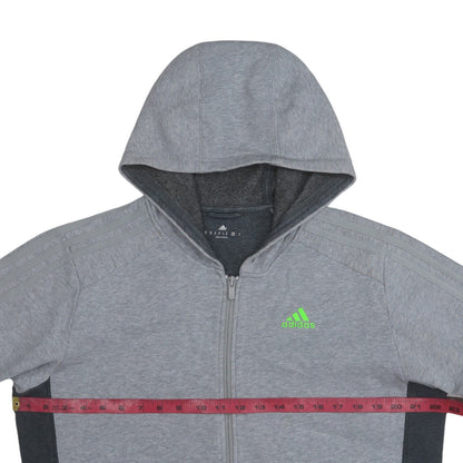 Adidas Men's Grey Full Zip Hoodie Size M Sports Fleece Jacket