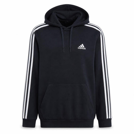 Front view of Adidas Men's Blue Pullover Hoodie Medium Hooded Fleece Sweatshirt