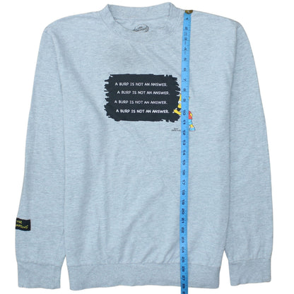 Primark Men Grey Bart Simpson Graphic Pullover Sweatshirt L