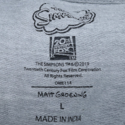 Primark Men Grey Bart Simpson Graphic Pullover Sweatshirt L