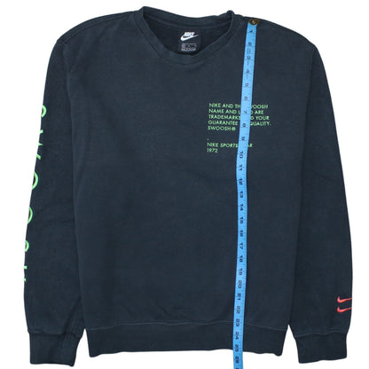 Nike Men's Black Logo Crew Neck Pullover Sweatshirt Size M