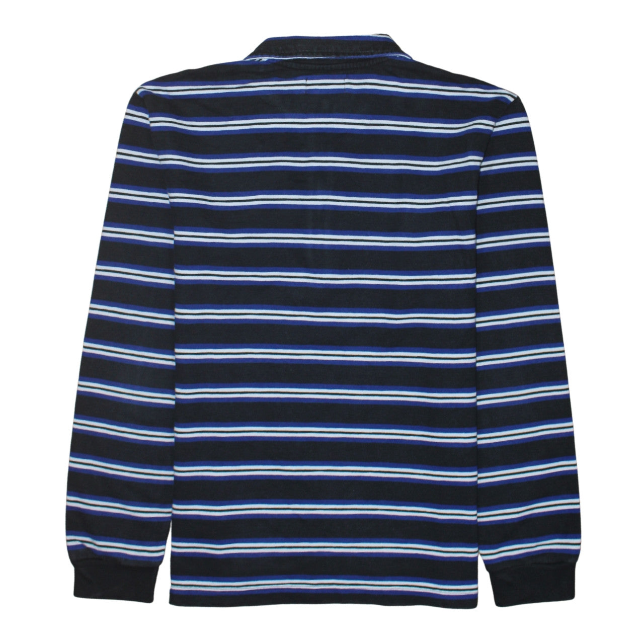 Adidas Mens Black Blue Striped 1/2 Zip Sweatshirt Size S