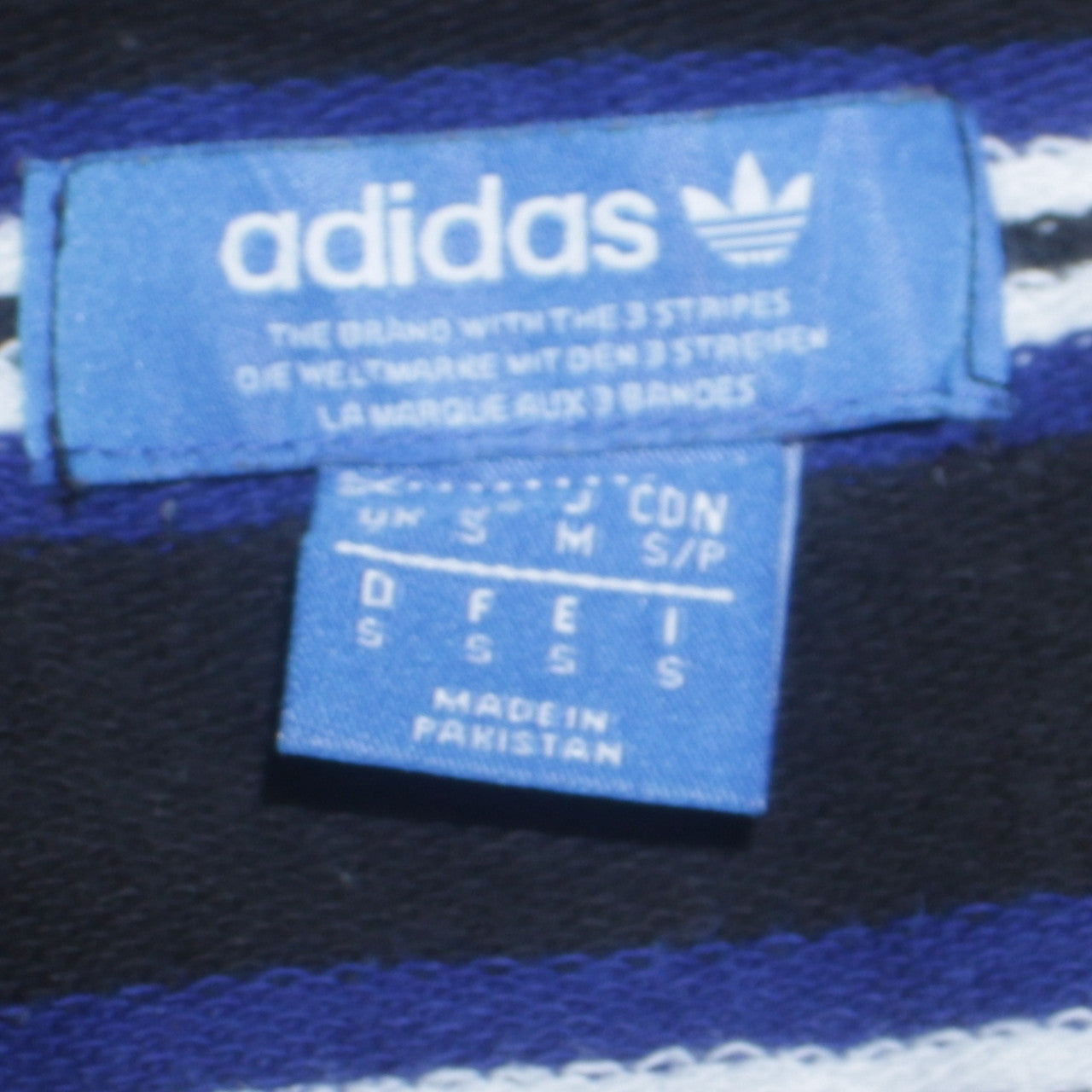 Adidas Mens Black Blue Striped 1/2 Zip Sweatshirt Size S