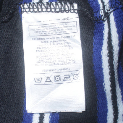 Adidas Mens Black Blue Striped 1/2 Zip Sweatshirt Size S