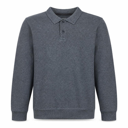 Gap Mens Grey XXL Collared Henley Sweatshirt Long Sleeve Cotton