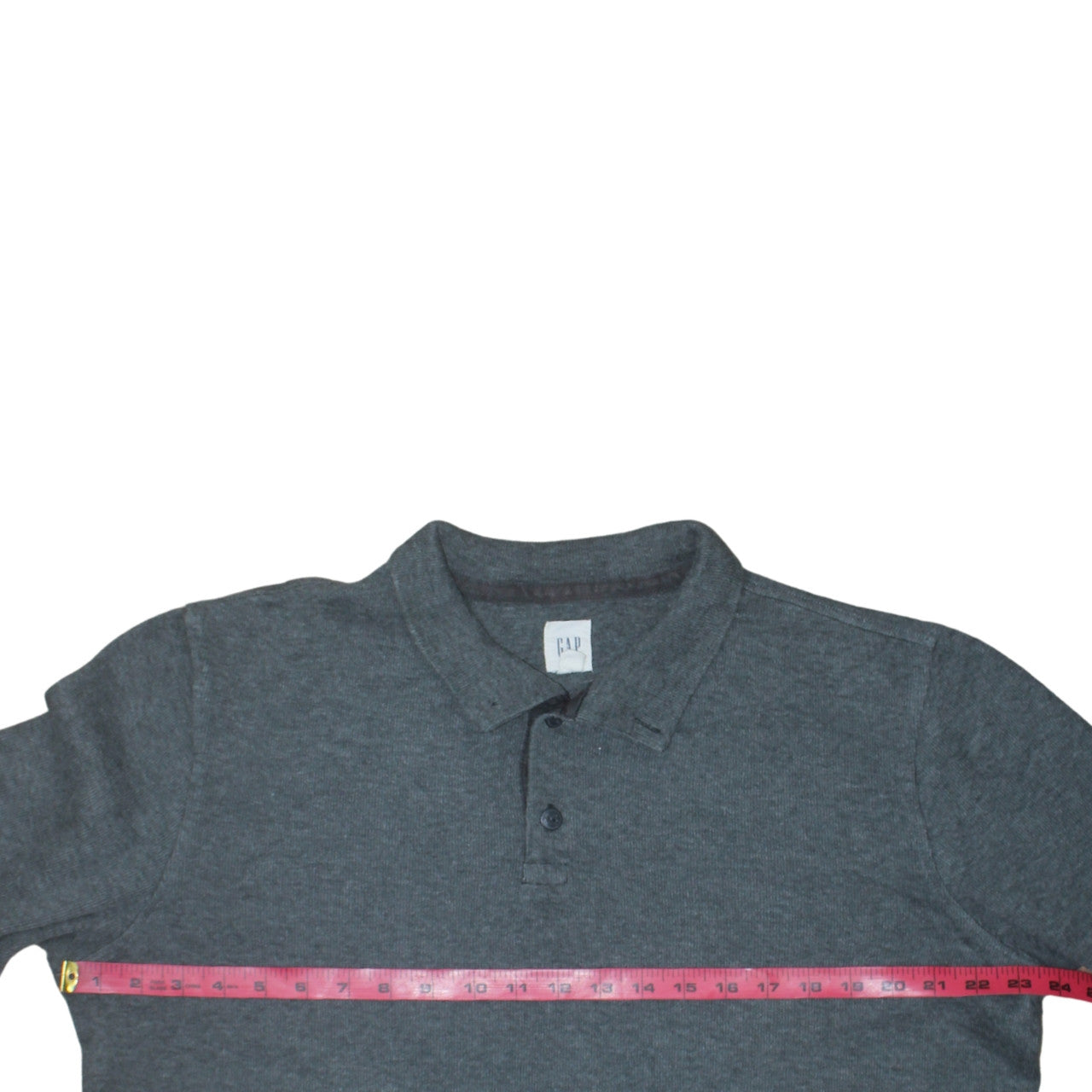 Gap Mens Grey XXL Collared Henley Sweatshirt Long Sleeve Cotton