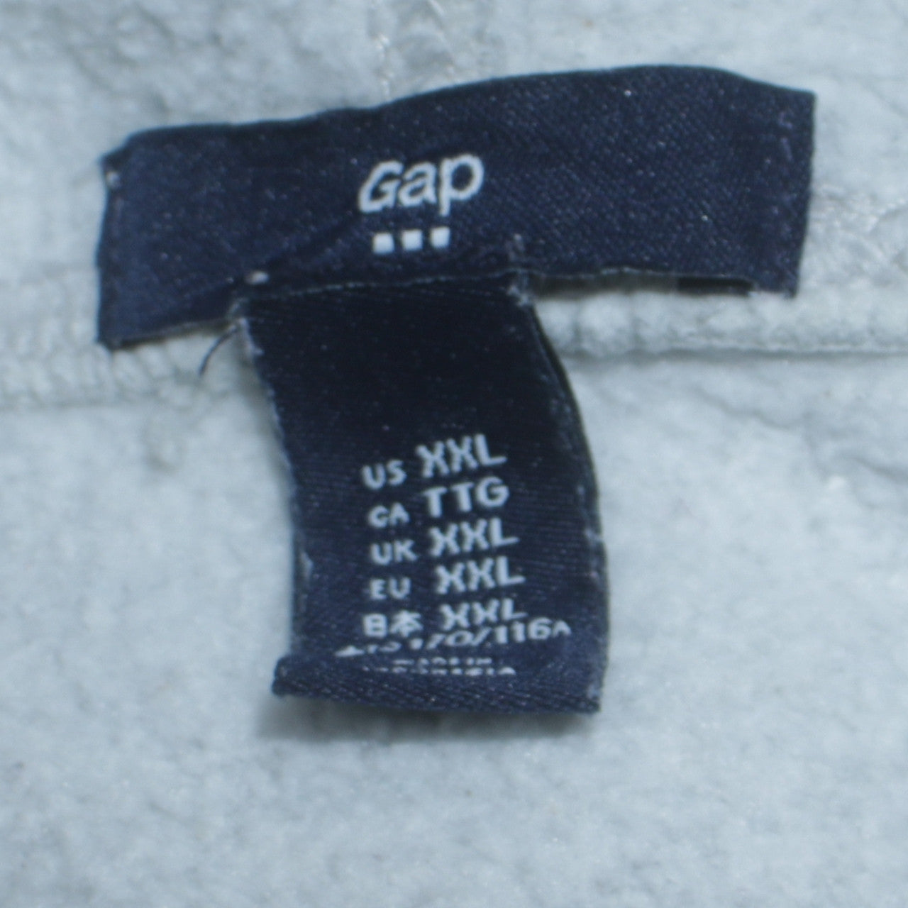 Gap Mens Grey XXL Collared Henley Sweatshirt Long Sleeve Cotton