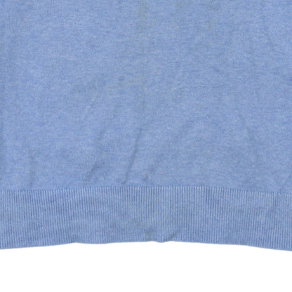 Tommy Hilfiger Men's Blue Cotton V-Neck Jumper Size S