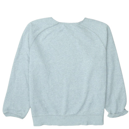 Nike Women Grey Crew Neck Pullover Sweatshirt L Cotton Blend Logo