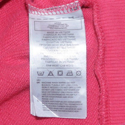 adidas Girls Pink Pullover Sweatshirt 11-12 Years Crew Neck Logo Print